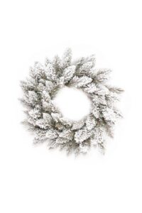 Weihnachtskranz Weiß-Fichte 50cm, hat dick verschneite Zweige