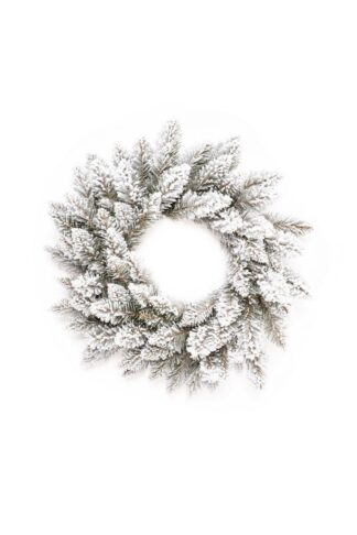 Weihnachtskranz Weiß-Fichte 50cm, hat dick verschneite Zweige