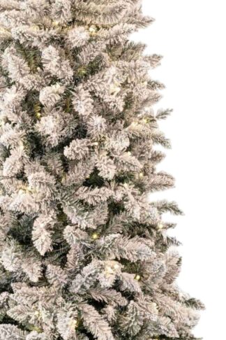 Künstlicher Weihnachtsbaum Weiß-Fichte schlank LED Detail der Nadeln